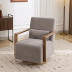Mid-Century-Swivelsessel mit Bouclé-Polsterung und Kissen