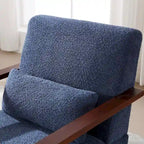 Mid-Century-Swivelsessel mit Bouclé-Polsterung und Kissen