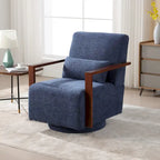 Mid-Century-Swivelsessel mit Bouclé-Polsterung und Kissen