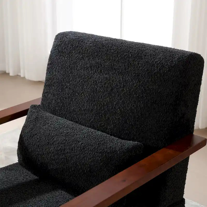 Mid-Century-Swivelsessel mit Bouclé-Polsterung und Kissen