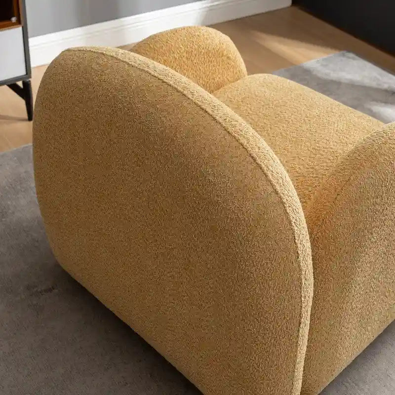 SEYNAR Modern Glam Boucle Upholstered Swivel Accent Armchair, 360 Degree Swivel Barrel Chair Set of 2 for Living Room