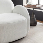 SEYNAR Modern Glam Boucle Upholstered Swivel Accent Armchair, 360 Degree Swivel Barrel Chair Set of 2 for Living Room