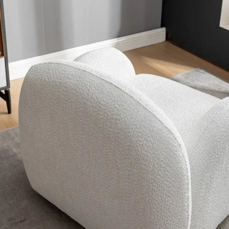 SEYNAR Modern Glam Boucle Upholstered Swivel Accent Armchair, 360 Degree Swivel Barrel Chair Set of 2 for Living Room