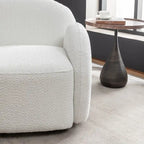 SEYNAR Modern Glam Boucle Upholstered Swivel Accent Armchair, 360 Degree Swivel Barrel Chair Set of 2 for Living Room