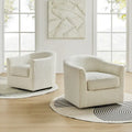 Rita Modern Ergonomic Boucle Upholstered Swivel Barrel Chair Set of 2 by HULALA HOME