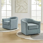 Rita Modern Ergonomic Boucle Upholstered Swivel Barrel Chair Set of 2 by HULALA HOME