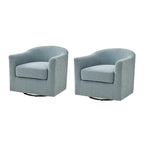 Rita Modern Ergonomic Boucle Upholstered Swivel Barrel Chair Set of 2 by HULALA HOME