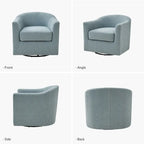 Rita Modern Ergonomic Boucle Upholstered Swivel Barrel Chair Set of 2 by HULALA HOME
