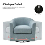 Rita Modern Ergonomic Boucle Upholstered Swivel Barrel Chair Set of 2 by HULALA HOME