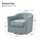 Rita Modern Ergonomic Boucle Upholstered Swivel Barrel Chair Set of 2 by HULALA HOME