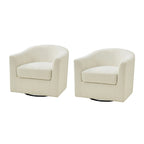 Rita Modern Ergonomic Boucle Upholstered Swivel Barrel Chair Set of 2 by HULALA HOME