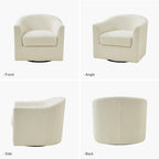 Rita Modern Ergonomic Boucle Upholstered Swivel Barrel Chair Set of 2 by HULALA HOME