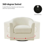 Rita Modern Ergonomic Boucle Upholstered Swivel Barrel Chair Set of 2 by HULALA HOME