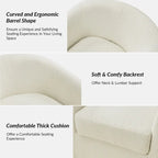 Rita Modern Ergonomic Boucle Upholstered Swivel Barrel Chair Set of 2 by HULALA HOME