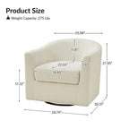 Rita Modern Ergonomic Boucle Upholstered Swivel Barrel Chair Set of 2 by HULALA HOME