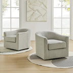 Rita Modern Ergonomic Boucle Upholstered Swivel Barrel Chair Set of 2 by HULALA HOME