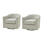 Rita Modern Ergonomic Boucle Upholstered Swivel Barrel Chair Set of 2 by HULALA HOME