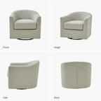Rita Modern Ergonomic Boucle Upholstered Swivel Barrel Chair Set of 2 by HULALA HOME