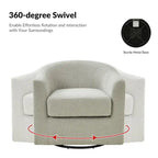 Rita Modern Ergonomic Boucle Upholstered Swivel Barrel Chair Set of 2 by HULALA HOME