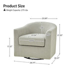 Rita Modern Ergonomic Boucle Upholstered Swivel Barrel Chair Set of 2 by HULALA HOME