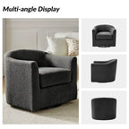 Rita Modern Ergonomic Boucle Upholstered Swivel Barrel Chair Set of 2 by HULALA HOME