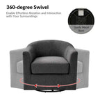 Rita Modern Ergonomic Boucle Upholstered Swivel Barrel Chair Set of 2 by HULALA HOME