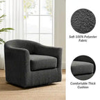 Rita Modern Ergonomic Boucle Upholstered Swivel Barrel Chair Set of 2 by HULALA HOME