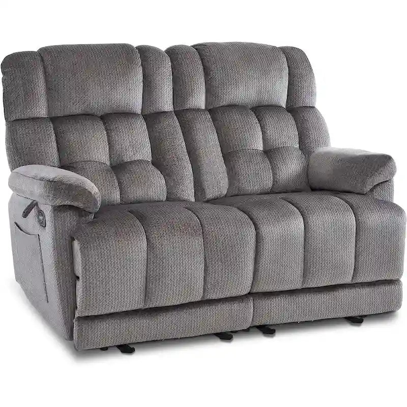 Electric Power Reclining Loveseat Sofa with Heat and Massage
