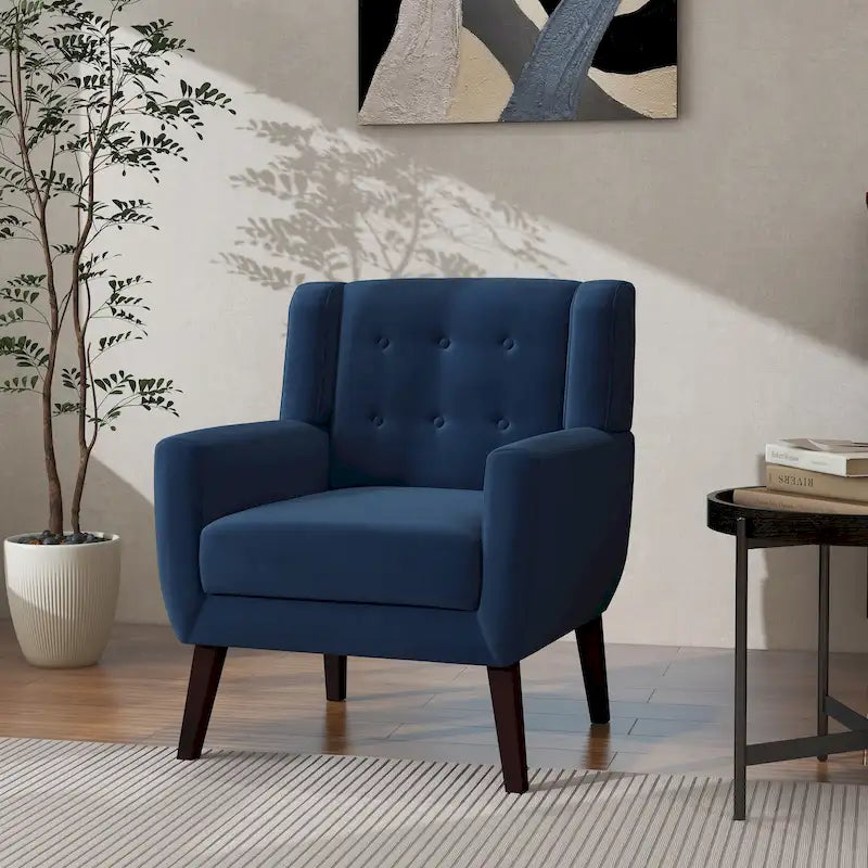 Sillón decorativo moderno de terciopelo: 28.9 de ancho x 35.1 de alto x 29.5 de fondo