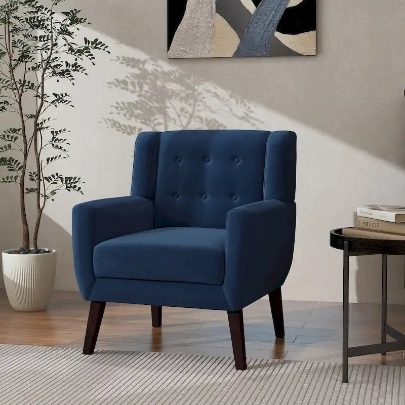 Modern Accent Chair Velvet Armchair - 28.9W x 35.1H x 29.5D