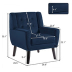 Modern Accent Chair Velvet Armchair - 28.9W x 35.1H x 29.5D