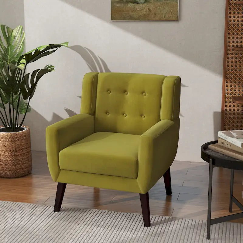 Modern Accent Chair Velvet Armchair - 28.9W x 35.1H x 29.5D