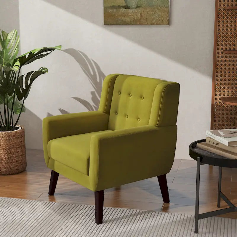 Modern Accent Chair Velvet Armchair - 28.9W x 35.1H x 29.5D