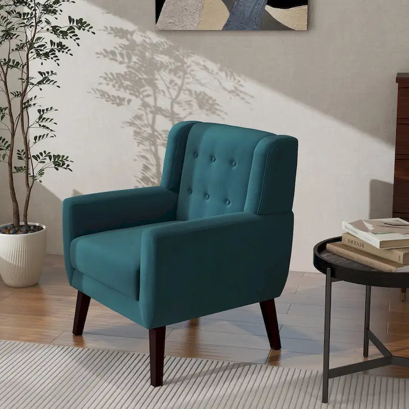 Modern Accent Chair Velvet Armchair - 28.9W x 35.1H x 29.5D