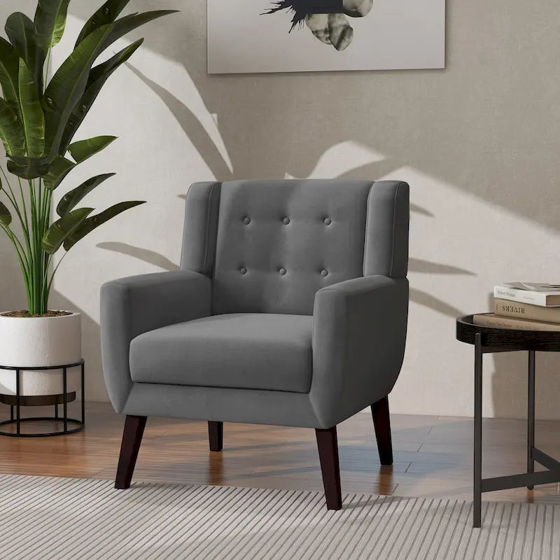 Modern Accent Chair Velvet Armchair - 28.9W x 35.1H x 29.5D