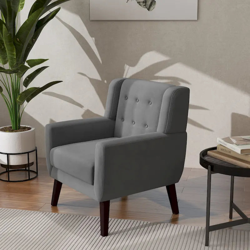 Modern Accent Chair Velvet Armchair - 28.9W x 35.1H x 29.5D