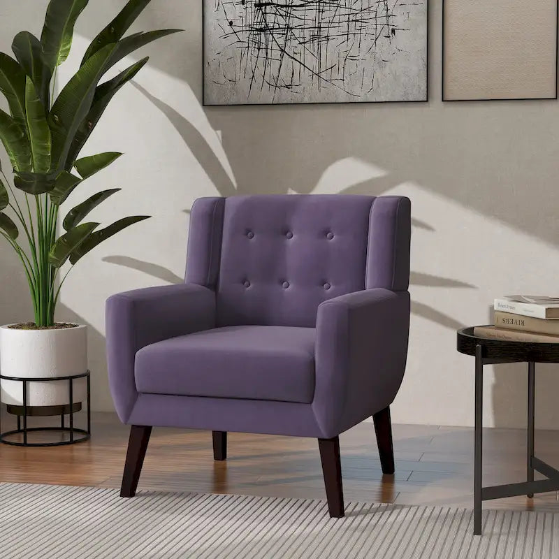 Modern Accent Chair Velvet Armchair - 28.9W x 35.1H x 29.5D