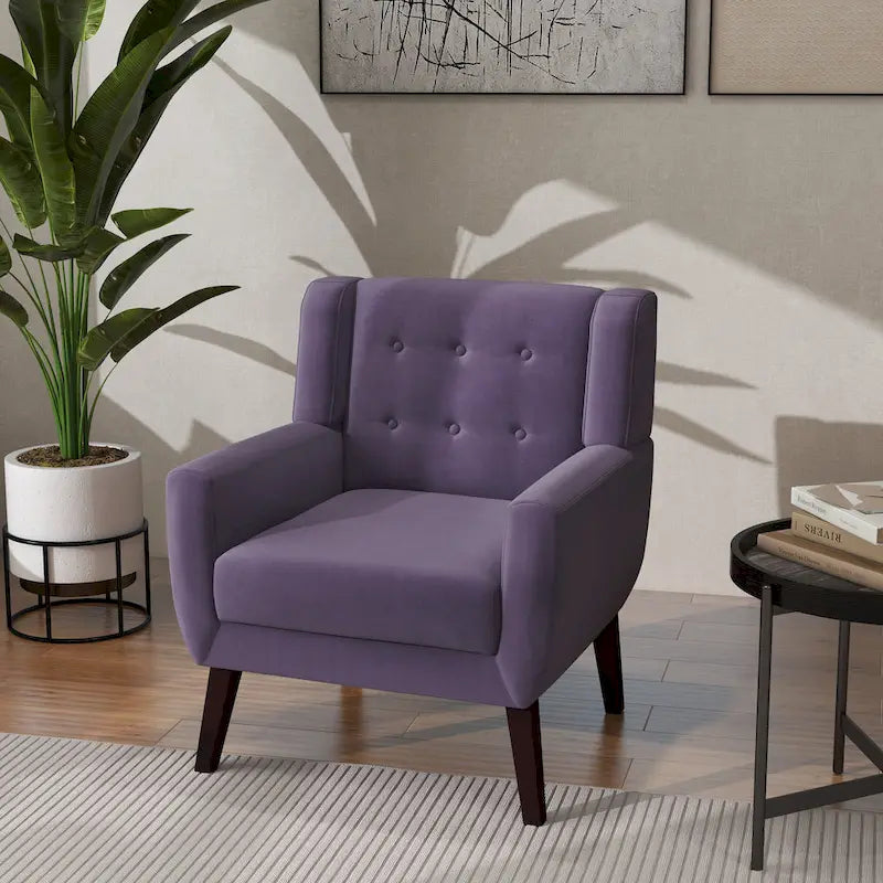 Modern Accent Chair Velvet Armchair - 28.9W x 35.1H x 29.5D