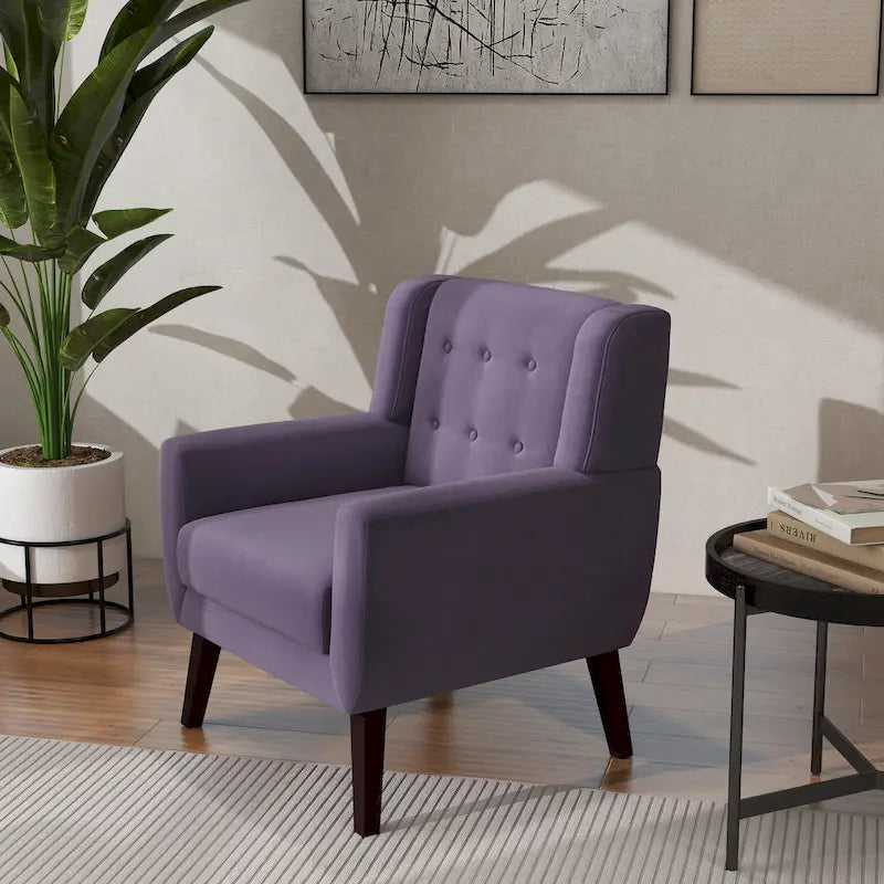 Modern Accent Chair Velvet Armchair - 28.9W x 35.1H x 29.5D