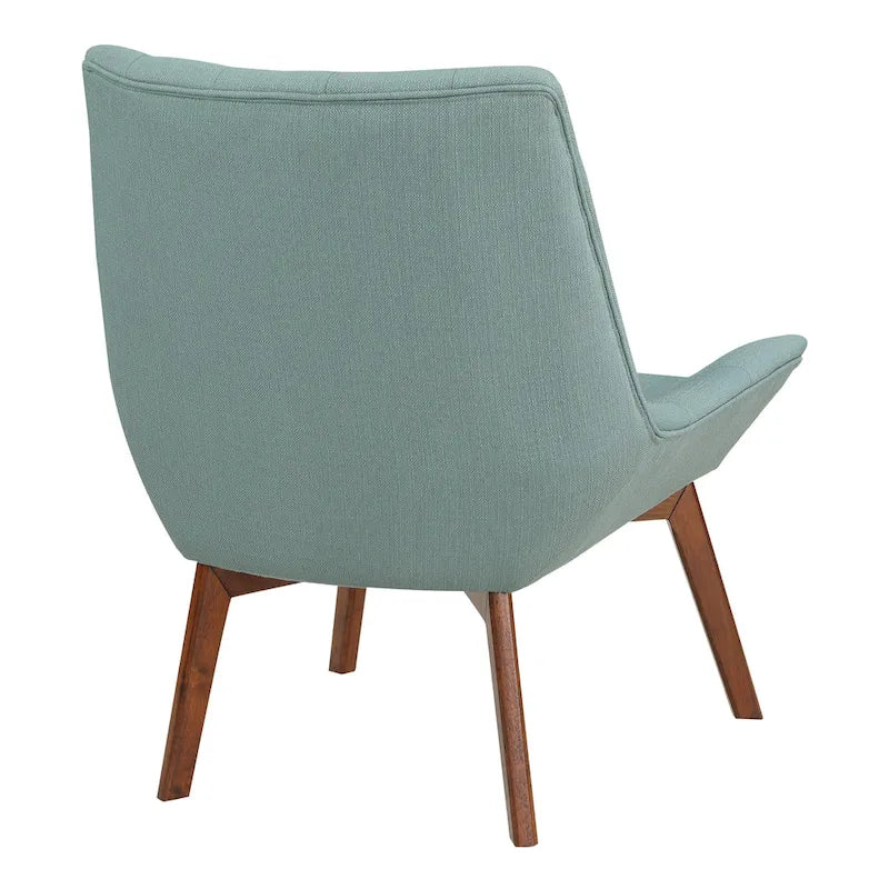 Poltrona Shelly con capitonné e gambe color caffè