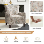 Samouel Modern Floral Upholstered Armchair with Wingback Design by HULALA HOME