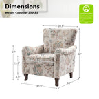Samouel Modern Floral Upholstered Armchair with Wingback Design by HULALA HOME