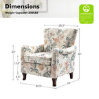 Samouel Modern Floral Upholstered Armchair with Wingback Design by HULALA HOME
