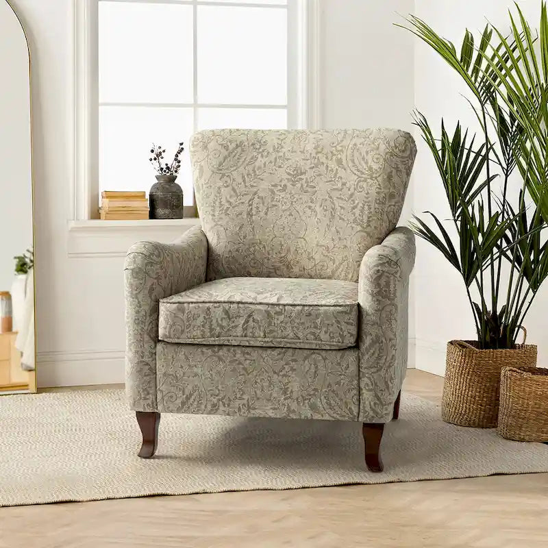 Samouel Modern Floral Upholstered Armchair with Wingback Design by HULALA HOME