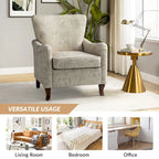 Samouel Modern Floral Upholstered Armchair with Wingback Design by HULALA HOME