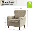 Samouel Modern Floral Upholstered Armchair with Wingback Design by HULALA HOME