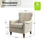 Samouel Modern Floral Upholstered Armchair with Wingback Design by HULALA HOME