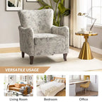 Samouel Modern Floral Upholstered Armchair with Wingback Design by HULALA HOME