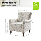 Samouel Modern Floral Upholstered Armchair with Wingback Design by HULALA HOME
