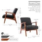 Porthos Home Layla Fabric Upholstered Accent Chair with Beechwood Legs